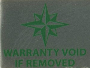 Aluminum Warranty Void label