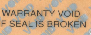 Clear Polyester Warranty Void label