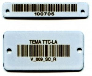 Barcode plate in Ceramic Coated Stainless Steel