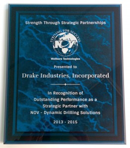 Outstanding Supplier Award for Drake Industries 2013-2015
