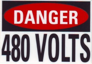 Warning label for use indoors and outdoors.