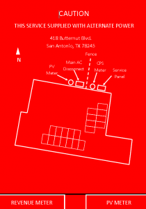 Map of Solar Installation Directing Emergency Responders to Components
