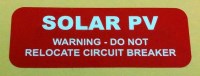 Solar Installation Label (Polyester) - Red Warning/Hazard
