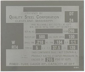 Stainless Steel Etch No Fill Plate