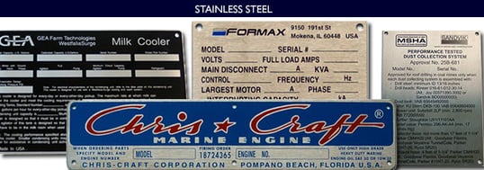 Stainless Steel - examples of durable stainless steel labels from Drake Labels